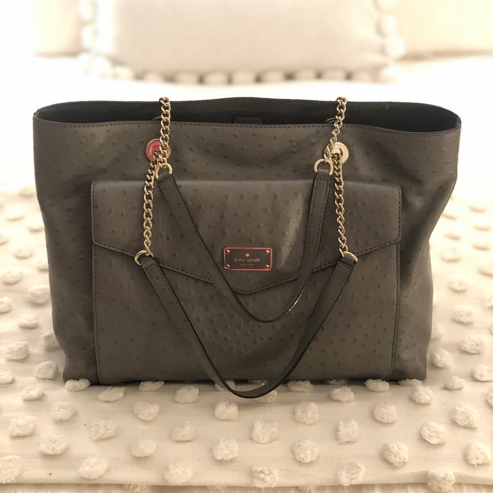 Kate Spade A La Vita Ostrich Halsey Tote
